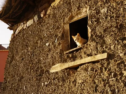 Une maison en pisé voisine du gîte de Taddert